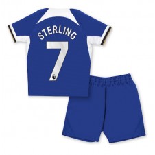 Chelsea Raheem Sterling #7 Hemmaställ Barn 2023-24 Korta ärmar (+ Korta byxor)